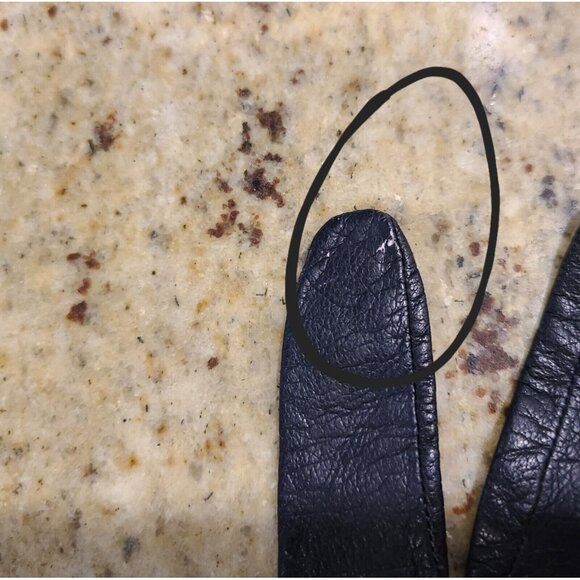 Vintage Size S 6 Black Leather Formal 10" Gloves Stitching Detail Geometric - Picture 14 of 16